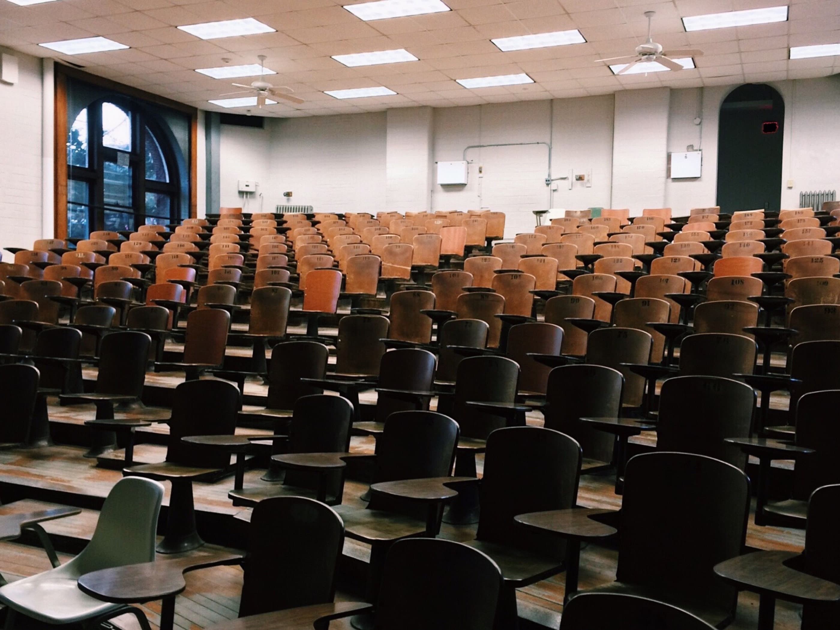 An empty university lecture theatre